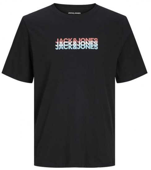 Jack & Jones JJCYBER T-Shirt Black - Koszulki - T-shirty meskie Duże Rozmiary - 2XL-14XL