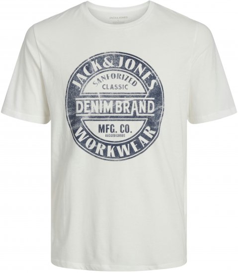Jack & Jones JJJEANS T-shirt White - Koszulki - T-shirty meskie Duże Rozmiary - 2XL-14XL