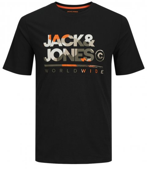 Jack & Jones JJLUKE T-Shirt Black - Koszulki - T-shirty meskie Duże Rozmiary - 2XL-14XL