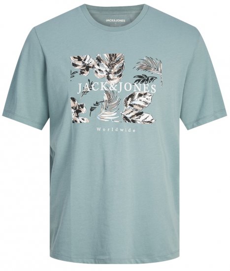 Jack & Jones JJFLOOR T-Shirt Goblin Blue - Koszulki - T-shirty meskie Duże Rozmiary - 2XL-14XL