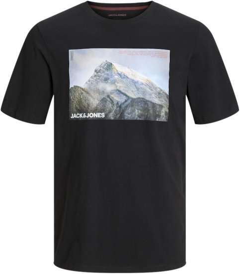 Jack & Jones MAINE T-Shirt Black - Koszulki - T-shirty meskie Duże Rozmiary - 2XL-14XL