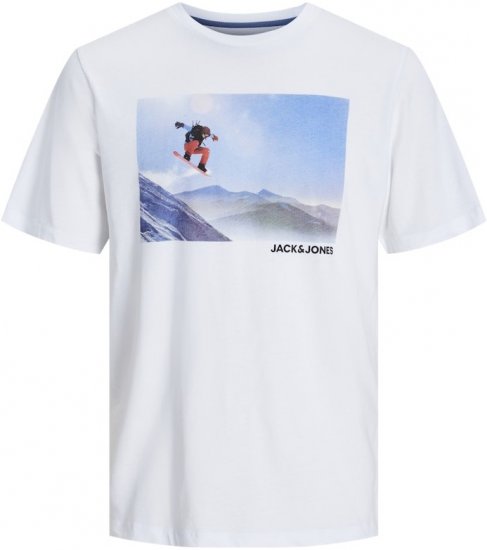 Jack & Jones MAINE T-Shirt White - Koszulki - T-shirty meskie Duże Rozmiary - 2XL-14XL