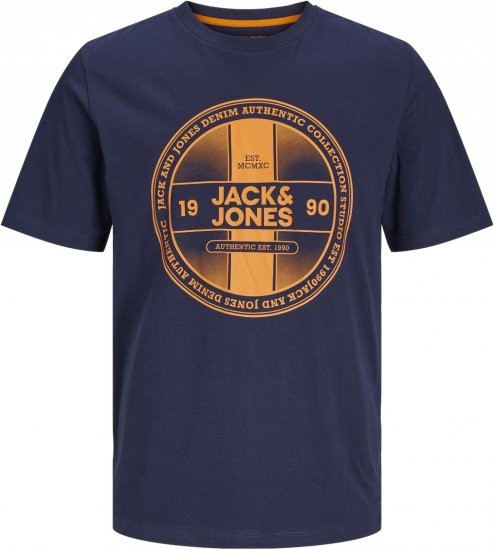 Jack & Jones JJRIO T-Shirt Navy Blazer - Koszulki - T-shirty meskie Duże Rozmiary - 2XL-14XL