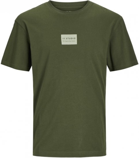 Jack & Jones HAKKAI T-Shirt Kombu Green - Koszulki - T-shirty meskie Duże Rozmiary - 2XL-14XL