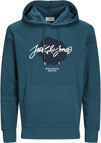 Jack & Jones Tiley Hoodie Deep Teal - Bluzy & bluzy z kapturem - Bluzy & Bluzy z kapturem 2XL-12XL