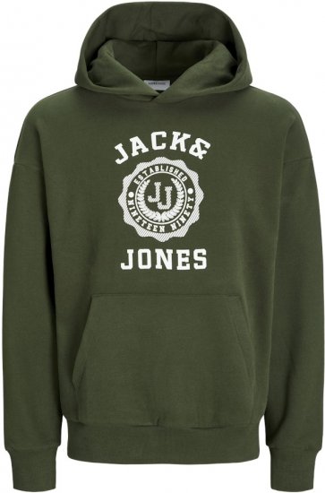 Jack & Jones VICTO Hoodie Kombu Green - Bluzy & bluzy z kapturem - Bluzy & Bluzy z kapturem 2XL-12XL