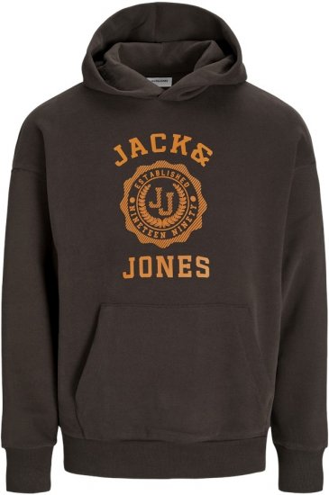 Jack & Jones VICTO Hoodie Brown - Bluzy & bluzy z kapturem - Bluzy & Bluzy z kapturem 2XL-12XL
