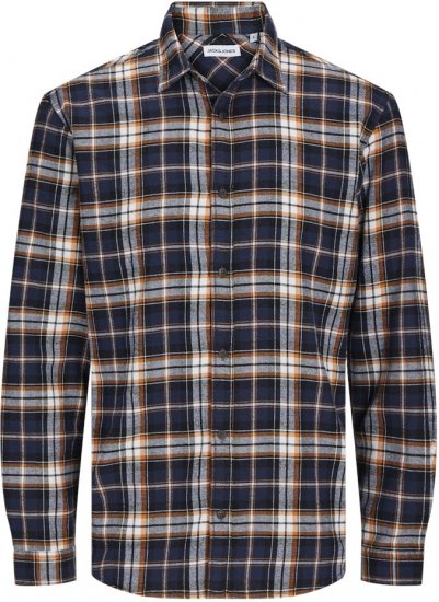 Jack & Jones JOSHUA LS Flannel Shirt Orange - Koszule - Koszule 2XL-10XL
