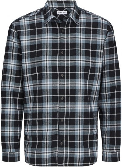 Jack & Jones JOSHUA LS Flannel Shirt Goblin Blue - Koszule - Koszule 2XL-10XL