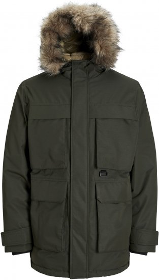 Jack & Jones STAR Parka Green - Kurtki Męskie Duże Rozmiary - Kurtki Duże rozmiary 2XL-8XL