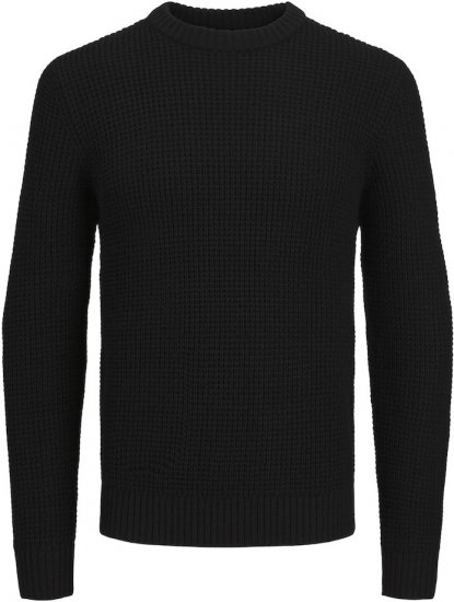 Jack & Jones LIAM Knitted Sweater Black - Bluzy & bluzy z kapturem - Bluzy & Bluzy z kapturem 2XL-12XL