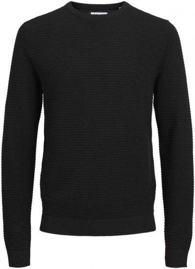 Jack & Jones OTTO Knitted Sweater Black - Bluzy & bluzy z kapturem - Bluzy & Bluzy z kapturem 2XL-12XL