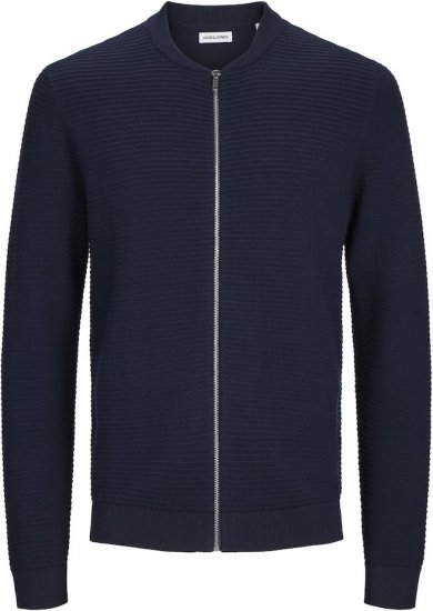 Jack & Jones OTTO Knitted Sweater with Zipper Navy - Bluzy & bluzy z kapturem - Bluzy & Bluzy z kapturem 2XL-12XL