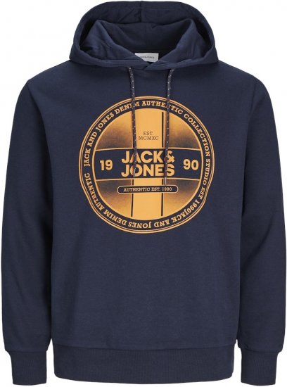 Jack & Jones RIO Hoodie Navy Blazer - Bluzy & bluzy z kapturem - Bluzy & Bluzy z kapturem 2XL-12XL