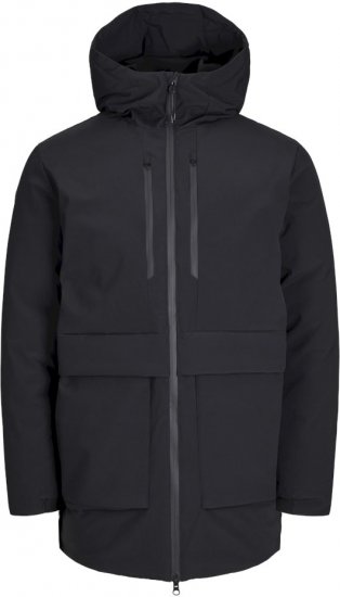 Jack & Jones CHARLIE Windproof Parka Black - Kurtki Męskie Duże Rozmiary - Kurtki Duże rozmiary 2XL-8XL