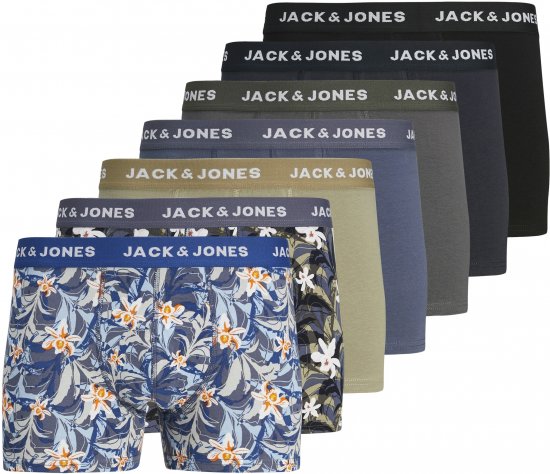 Jack & Jones JACMASON Trunks 7-Pack True Blue - Bielizna & stroje kąpielowe - Bielizna & Stroje kąpielowe 2XL-8XL