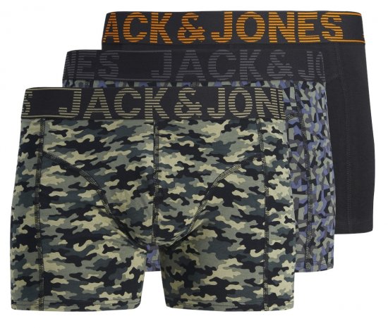 Jack & Jones JACDANNY Trunks 3-Pack Camo/Black - Bielizna & stroje kąpielowe - Bielizna & Stroje kąpielowe 2XL-8XL