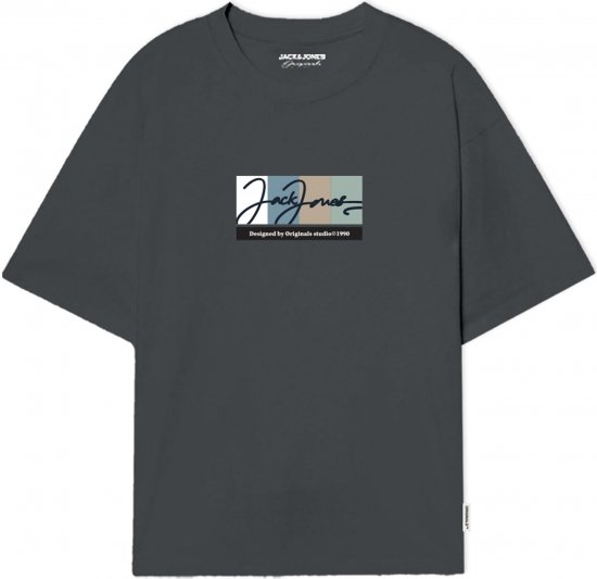 Jack & Jones Portland T-Shirt Grey - Koszulki - T-shirty meskie Duże Rozmiary - 2XL-14XL