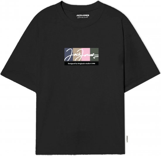 Jack & Jones Portland T-Shirt Black - Koszulki - T-shirty meskie Duże Rozmiary - 2XL-14XL