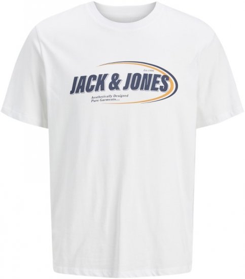 Jack & Jones Ray T-Shirt White - Koszulki - T-shirty meskie Duże Rozmiary - 2XL-14XL