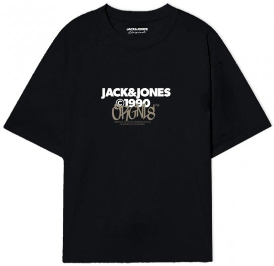 Jack & Jones JORBUSHWICK T-Shirt Black - Koszulki - T-shirty meskie Duże Rozmiary - 2XL-14XL