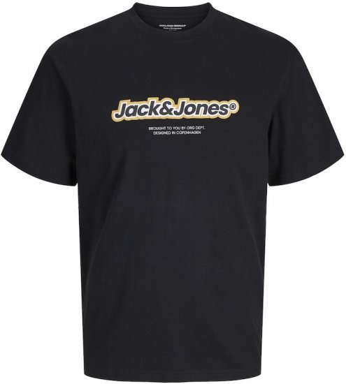 Jack & Jones ESTERBRO Newton T-Shirt Black - Koszulki - T-shirty meskie Duże Rozmiary - 2XL-14XL