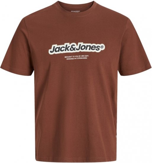 Jack & Jones ESTERBRO Newton T-Shirt Brandy Brown - Koszulki - T-shirty meskie Duże Rozmiary - 2XL-14XL