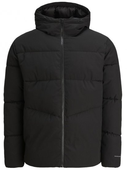 Jack & Jones Global Puffer Jacket Black - Kurtki Męskie Duże Rozmiary - Kurtki Duże rozmiary 2XL-8XL