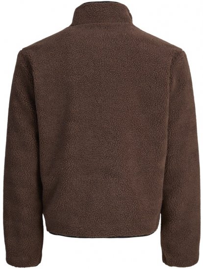 Jack & Jones Norrebro Teddy Jacket Deep Mahogany - Kurtki Męskie Duże Rozmiary - Kurtki Duże rozmiary 2XL-8XL