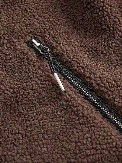 Jack & Jones Norrebro Teddy Jacket Deep Mahogany - Kurtki Męskie Duże Rozmiary - Kurtki Duże rozmiary 2XL-8XL