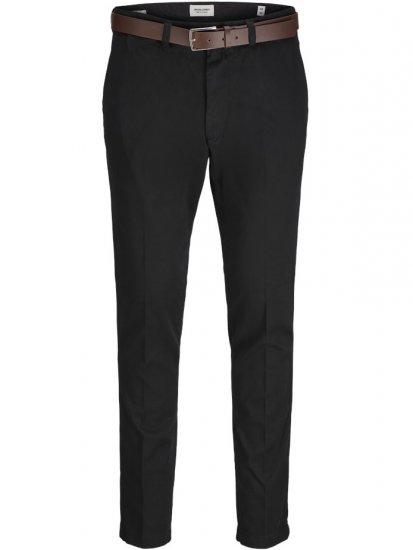 Jack & Jones Marco Franco Chino With Belt Black - Dżinsy & spodnie - Dżinsy i Spodnie - W40-W70