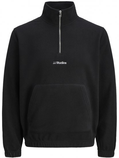 Jack & Jones Soho Half Zip Fleece Sweatshirt Black - Bluzy & bluzy z kapturem - Bluzy & Bluzy z kapturem 2XL-12XL