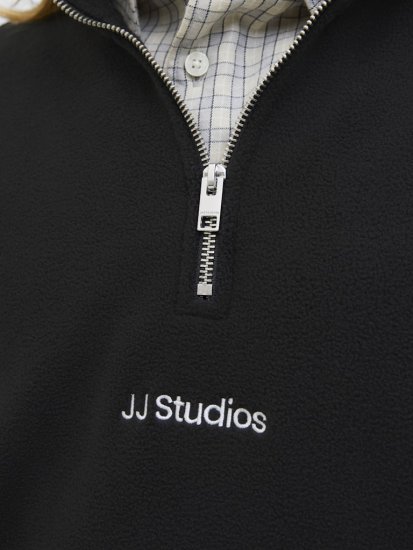 Jack & Jones Soho Half Zip Fleece Sweatshirt Black - Bluzy & bluzy z kapturem - Bluzy & Bluzy z kapturem 2XL-12XL