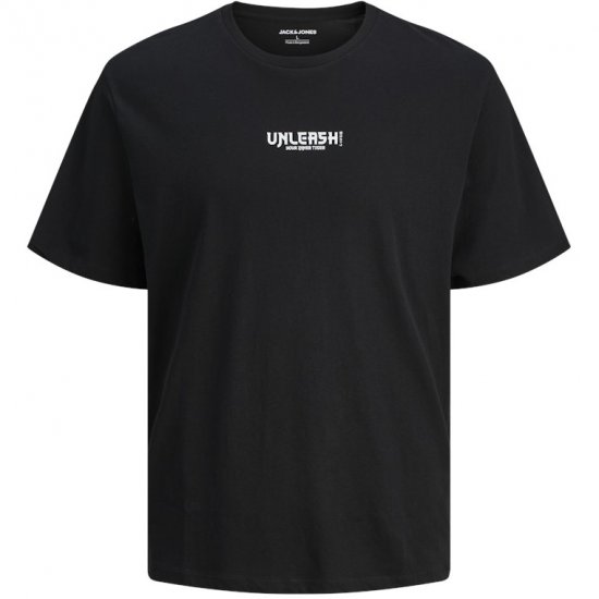 Jack & Jones Miko Crew Neck T-Shirt Black - Koszulki - T-shirty meskie Duże Rozmiary - 2XL-14XL