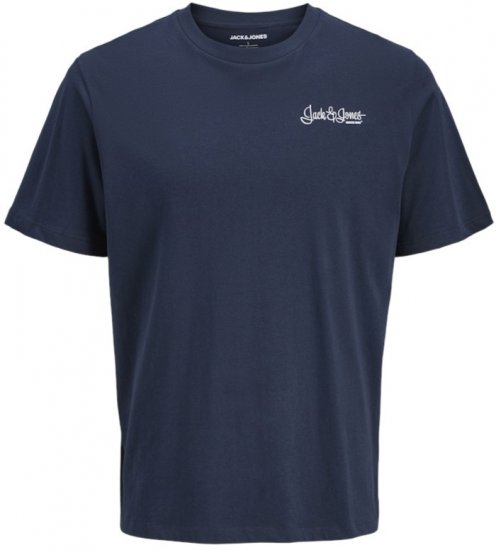 Jack & Jones Yuki Back Print Crew Neck T-Shirt Sky Captain - Koszulki - T-shirty meskie Duże Rozmiary - 2XL-14XL