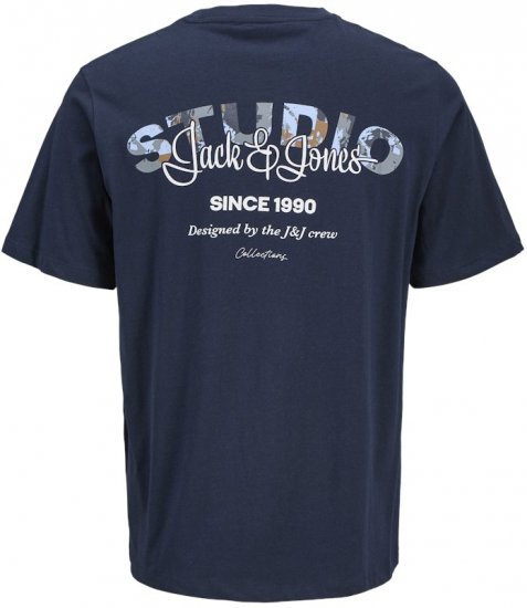 Jack & Jones Yuki Back Print Crew Neck T-Shirt Sky Captain - Koszulki - T-shirty meskie Duże Rozmiary - 2XL-14XL