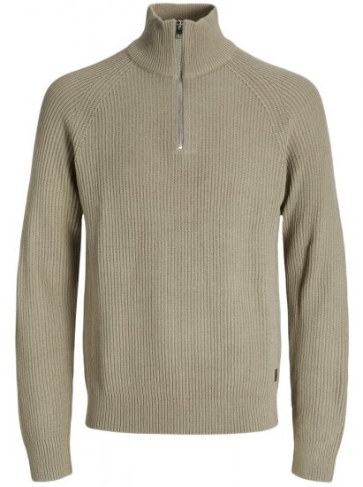 Jack & Jones Pannel Knit Half Zip Pullover Crockery - Bluzy & bluzy z kapturem - Bluzy & Bluzy z kapturem 2XL-12XL