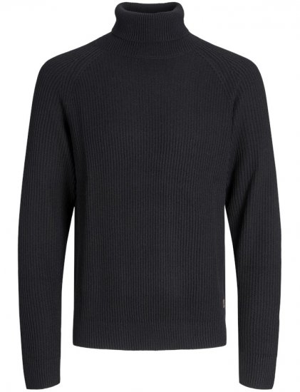 Jack & Jones Pannel Roll Neck Knit Pullover Black - Bluzy & bluzy z kapturem - Bluzy & Bluzy z kapturem 2XL-12XL