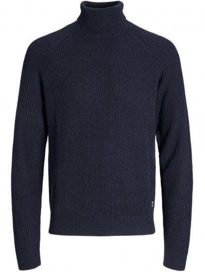 Jack & Jones Pannel Roll Neck Knit Pullover Sky Captain - Bluzy & bluzy z kapturem - Bluzy & Bluzy z kapturem 2XL-12XL