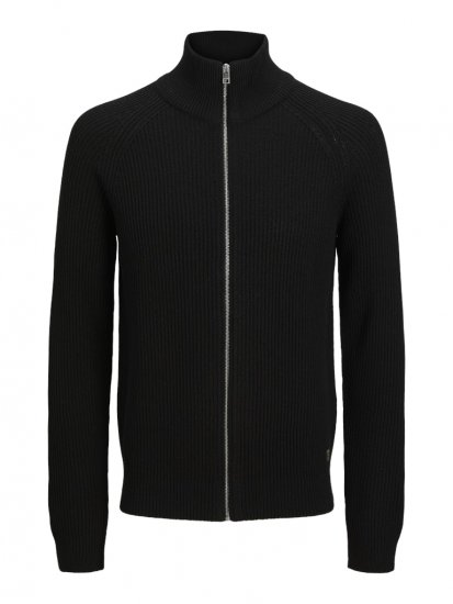 Jack & Jones Pannel Zip Knit Cardigan Black - Bluzy & bluzy z kapturem - Bluzy & Bluzy z kapturem 2XL-12XL