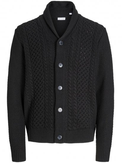 Jack & Jones Paul Shawl Knit Cardigan Black - Bluzy & bluzy z kapturem - Bluzy & Bluzy z kapturem 2XL-12XL