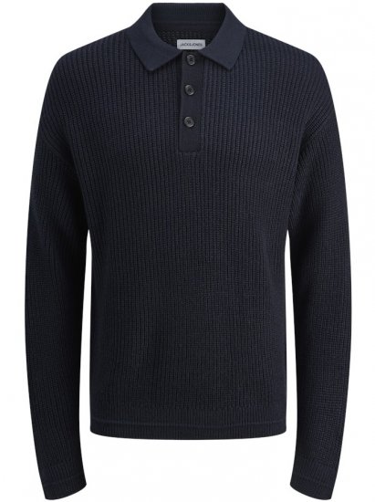 Jack & Jones Kaito Knit Polo Pullover Sky Captain - Bluzy & bluzy z kapturem - Bluzy & Bluzy z kapturem 2XL-12XL