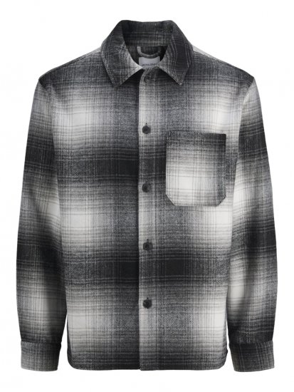 Jack & Jones Zac Long Sleeve Heavy Brush Overshirt Black - Koszule - Koszule 2XL-10XL