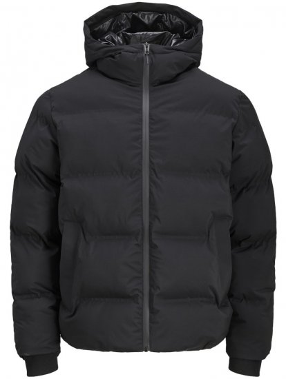 Jack & Jones Kaito Puffer Jacket Black - Kurtki Męskie Duże Rozmiary - Kurtki Duże rozmiary 2XL-8XL