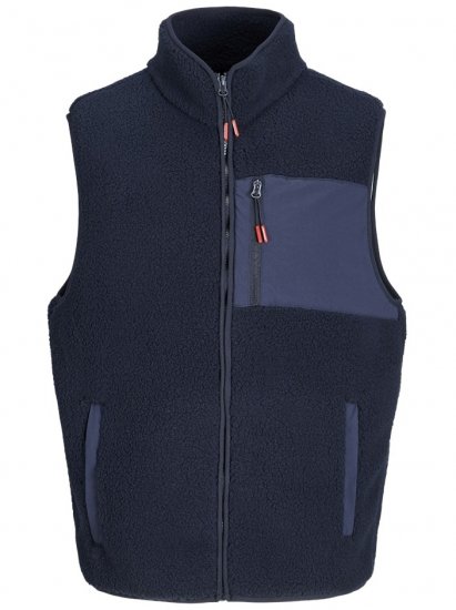 Jack & Jones Thatcher Fleece Vest Sky Captain - Kamizelki - Kamizelki w dużych rozmiarach