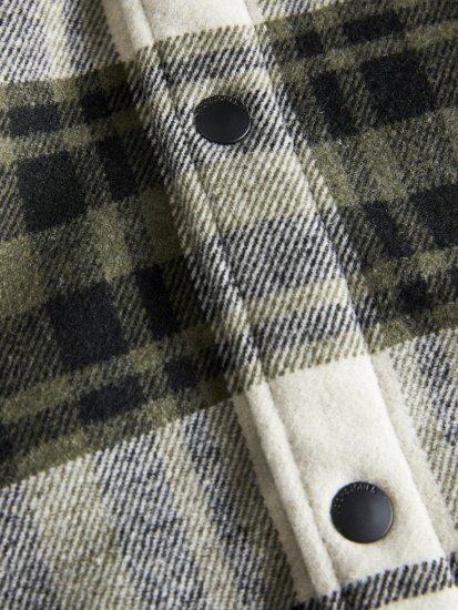 Jack & Jones Zac Teddy Long Sleeve Overshirt Jacket Dusty Olive - Kurtki Męskie Duże Rozmiary - Kurtki Duże rozmiary 2XL-8XL