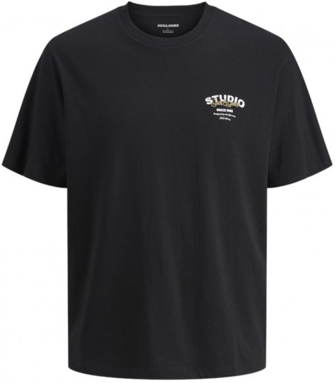 Jack & Jones Yuki Crew Neck T-Shirt Black - Koszulki - T-shirty meskie Duże Rozmiary - 2XL-14XL