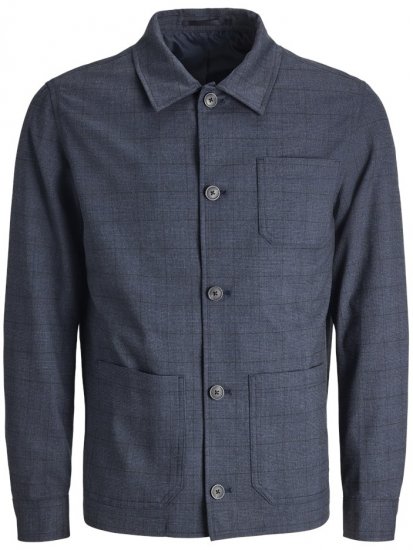 Jack & Jones Harry Pedro Formal Check Blazer Dark Navy - Garnitury - Garnitury dużych rozmiarach