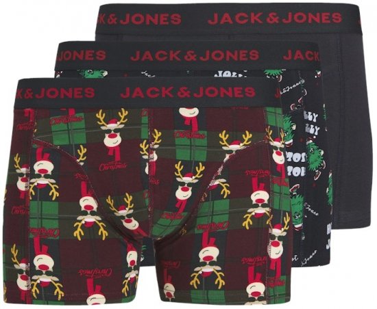 Jack & Jones Rudolph Trunks 3-Pack Dark Navy - Bielizna & stroje kąpielowe - Bielizna & Stroje kąpielowe 2XL-8XL