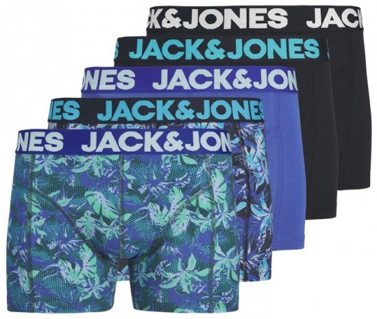 Jack & Jones Tropical Flowers Trunks 5-Pack Blue - Bielizna & stroje kąpielowe - Bielizna & Stroje kąpielowe 2XL-8XL
